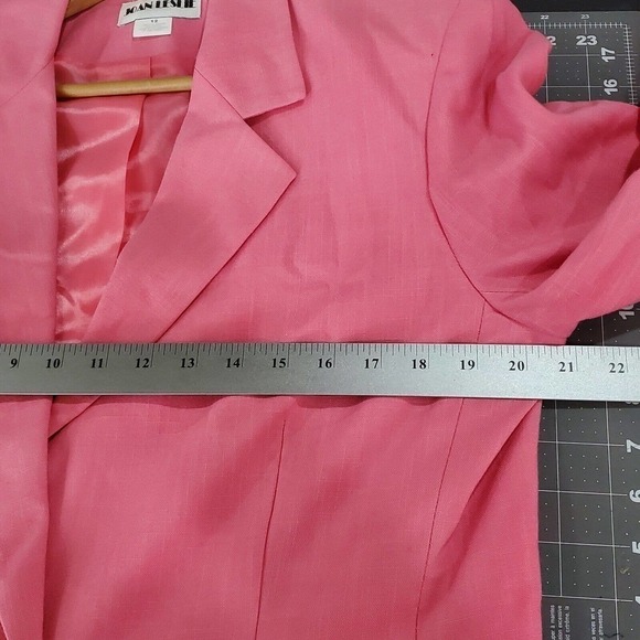 Vintage 90's Joan Leslie Bright Pink Button Down Blazer Jacket Size 12 - Picture 9 of 9